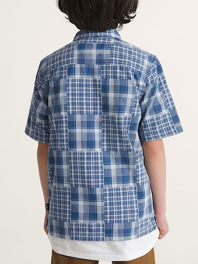 Vans Larkspur Mixed Plaid Short Sleeve Shirt Fall 2026 | TRUE NAVY (5TU)