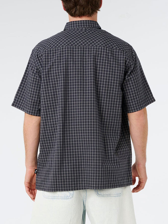 Rip Curl Liquid Traps Check Short Sleeve Buttondown Shirt Summer 2026 | WASHED BLACK (8264)