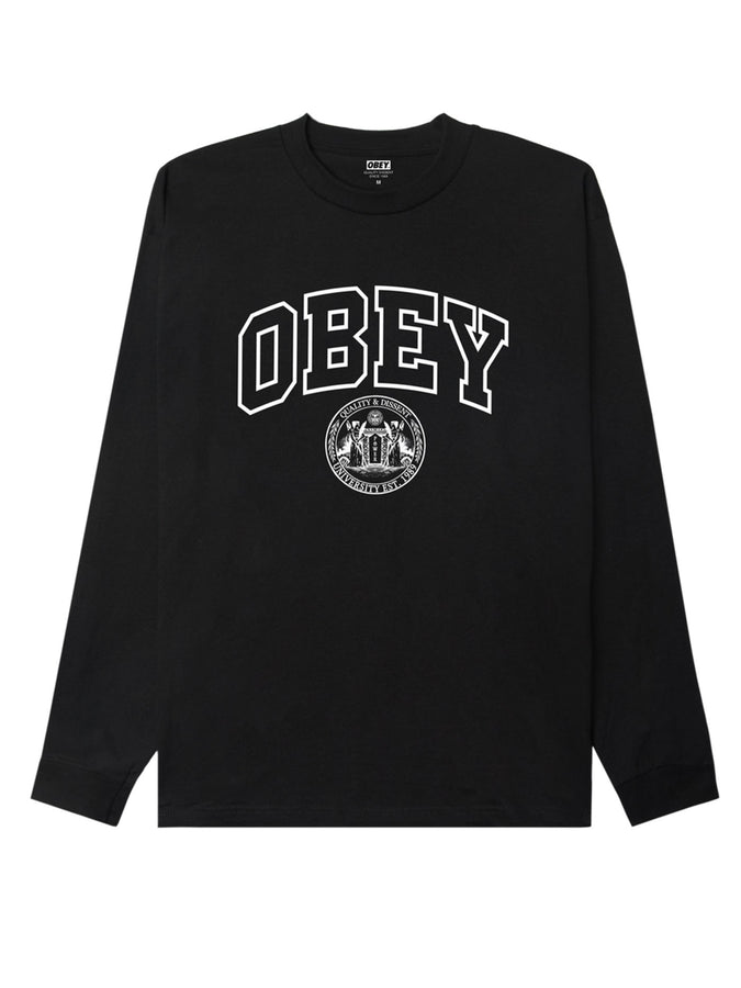 Obey University Long Sleeve Buttondown Shirt Summer 2026 | BLACK (BLK)