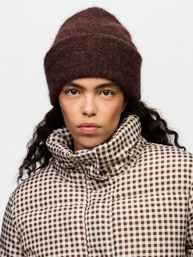 Pieces Bera Alpaca Beanie | CHICORY COFFEE