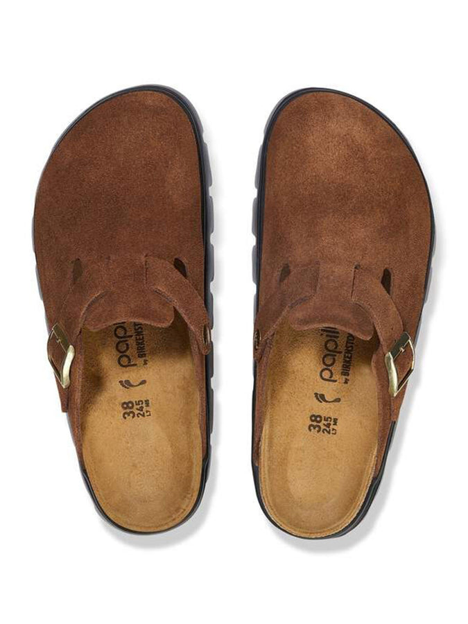 Birkenstock Boston Chunky Suede Dark Tea/Black Shoes Fall 2026 | DARK TEA