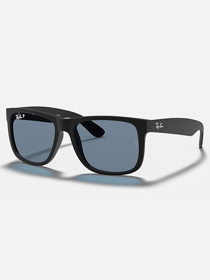 Ray Ban Justin Matte Black/Dark Blue Sunglasses | MATTE BLACK/DARK BLUE
