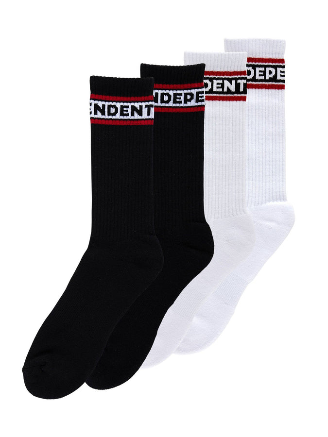Independent Bar Logo 2 Pack Socks | BLACK/WHITE