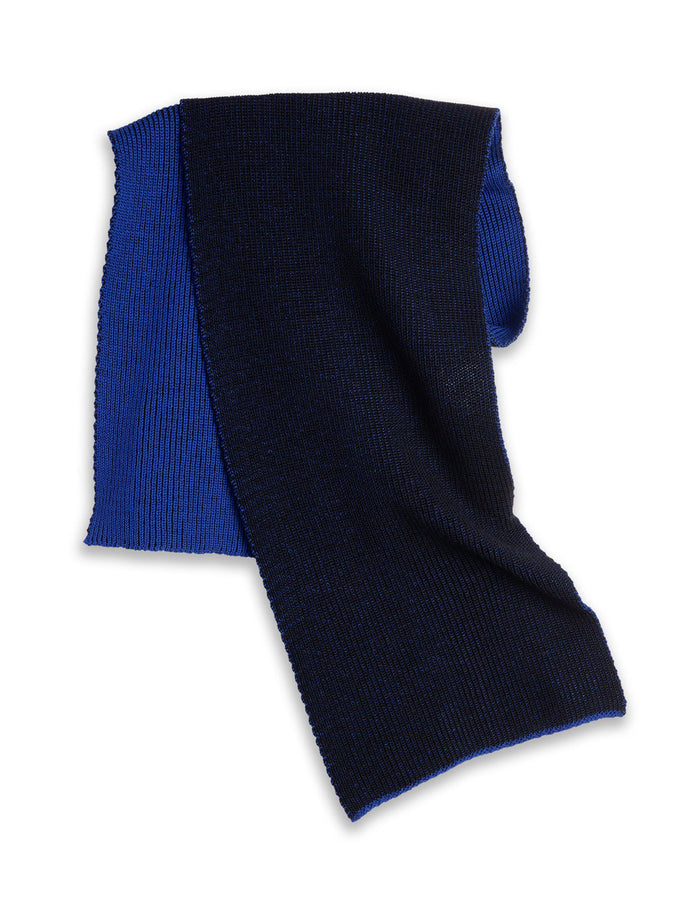 Polar Lines Merino Scarf | EGYPTIAN BLUE/BLACK