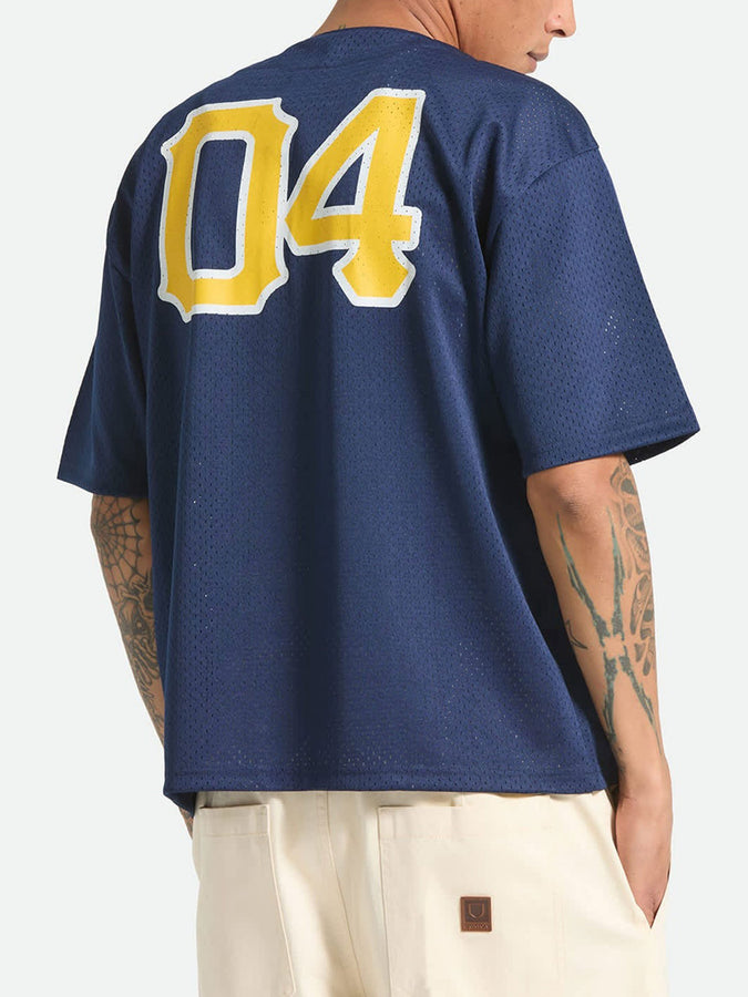 Brixton The Brixton Mesh Baseball Jersey T-Shirt Summer 2026 | WASHED NAVY