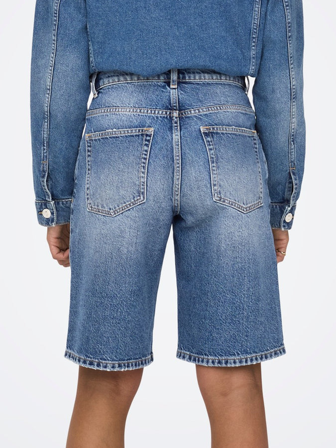 Only Mate Baggy Long Denim Shorts Summer 2026 | MEDIUM BLUE DENIM