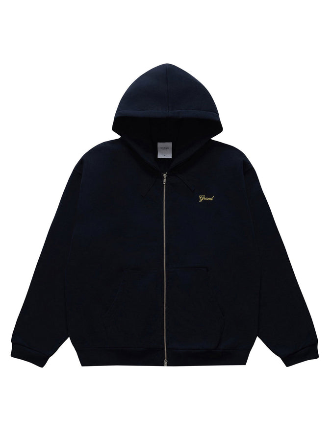 Grand Script Zip Hoodie Spring 2026 | MIDNIGHT NAVY