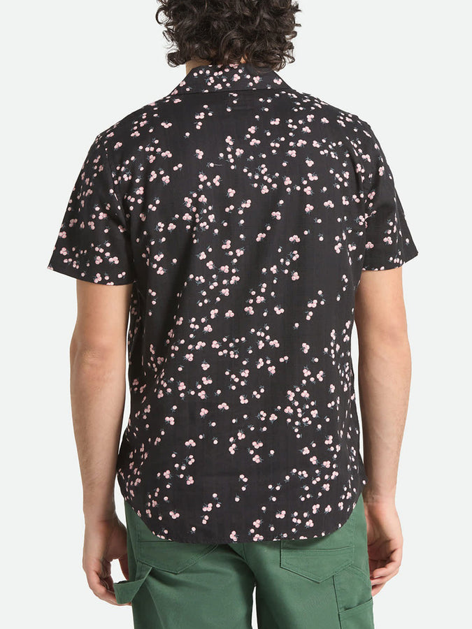 Brixton Charter Slub Short Sleeve Buttondown Shirt Summer 2026 | BLACK/PINK