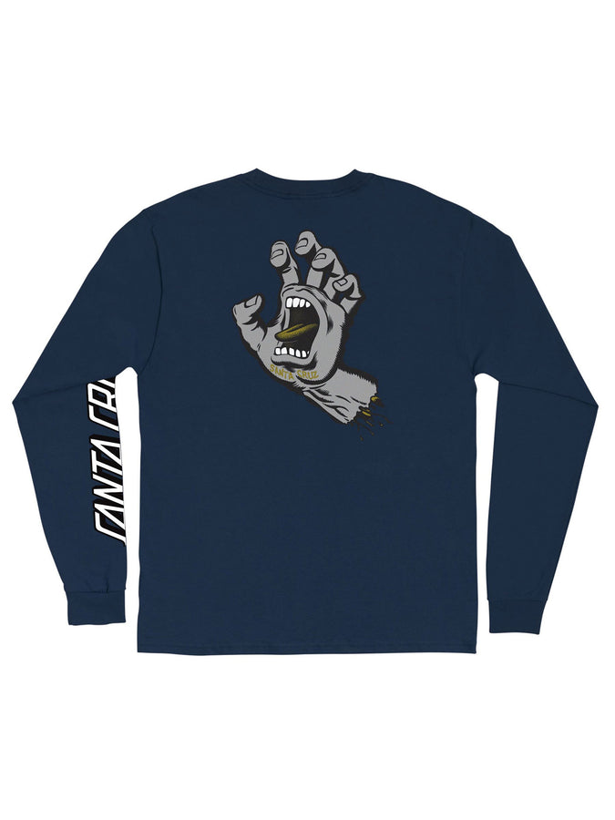 Santa Cruz Screaming Hand Long Sleeve T-Shirt Fall 2026 | NAVY/GREY/GOLD