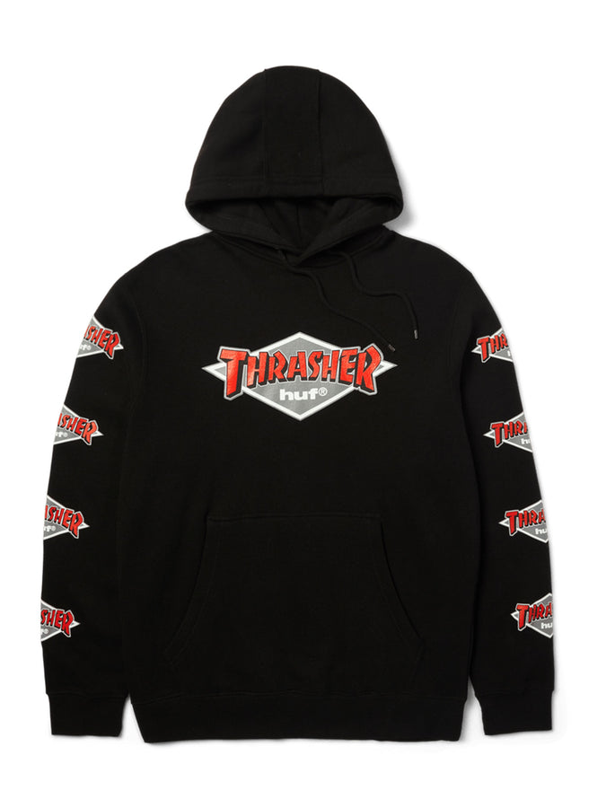 Huf x Thrasher Logo Hoodie | BLACK