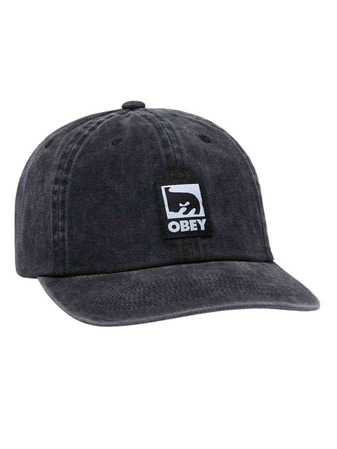 Obey Pigment Obey Label 6 Panel Strapback Hat | PIGMENT BLACK (BLK)