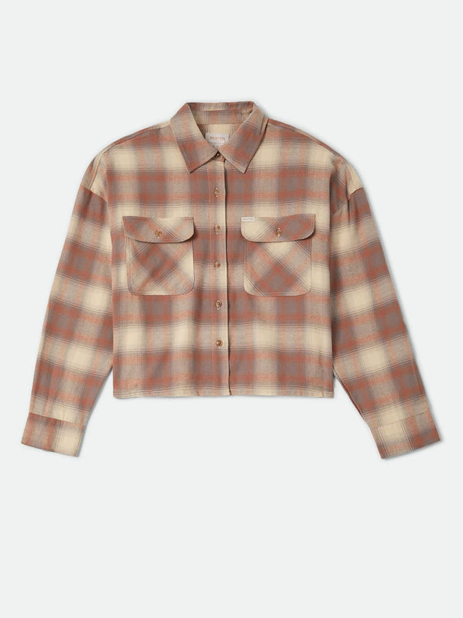 Brixton Bowery Crop Overshirt Fall 2026 | SOFT TAN WINDOW PLAID
