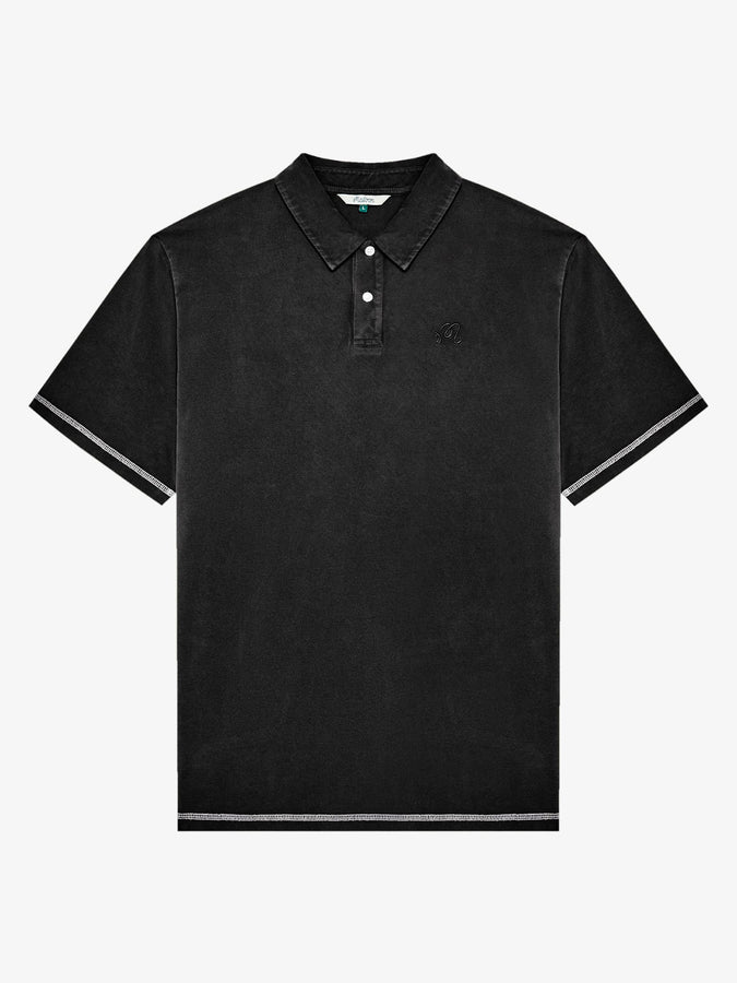 Malbon Fairway Overdyed Short Sleeve Polo Fall 2026 | BLACK