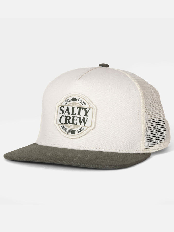 Salty Crew Split Fill Trucker Hat | OFF WHITE/GREEN