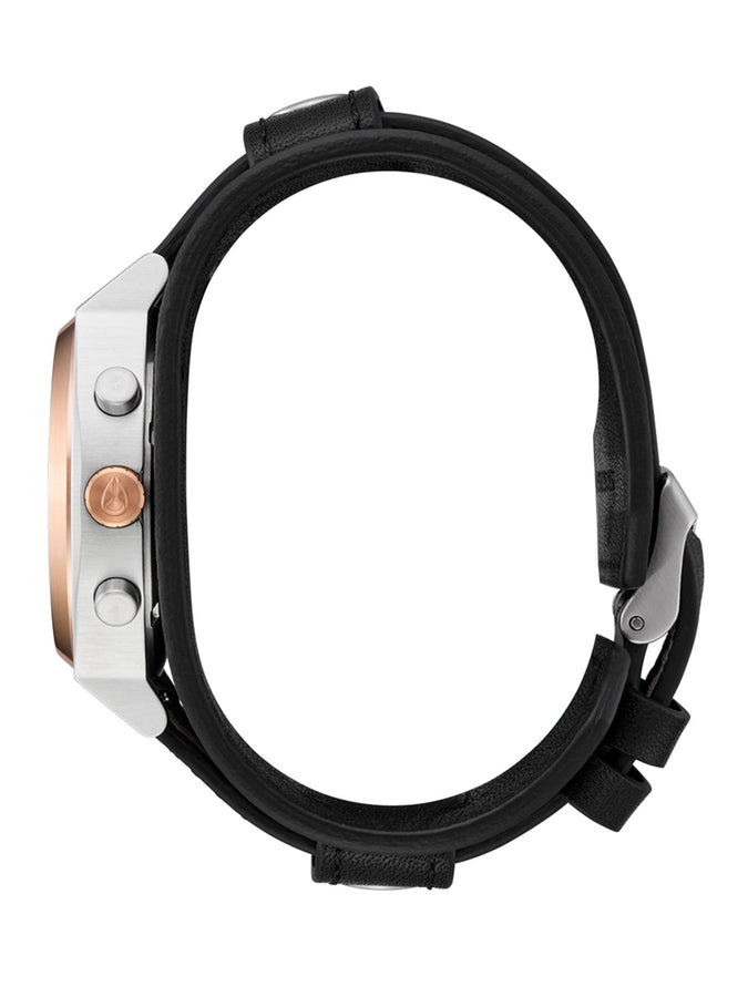 Nixon Time Teller Chrono Leather Silver/Rose Gold/Black Watch | SILVER/ROSE GOLD/BLACK (5383)