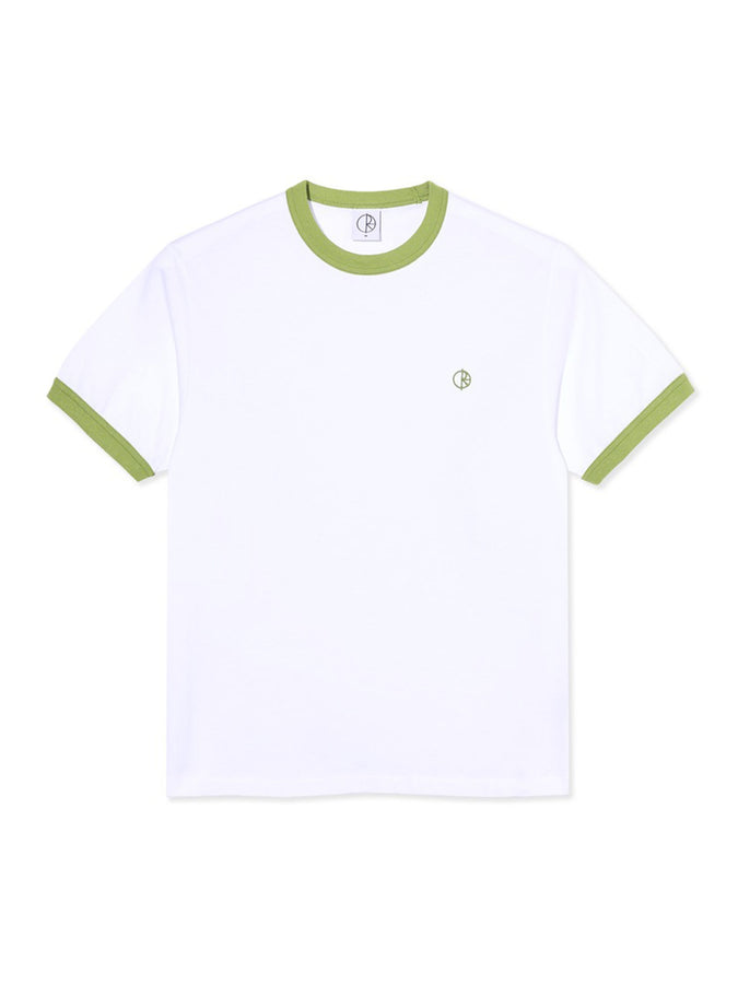 Polar Skate Co Ringer T-Shirt Spring 2026 | WHITE/PERIDOT