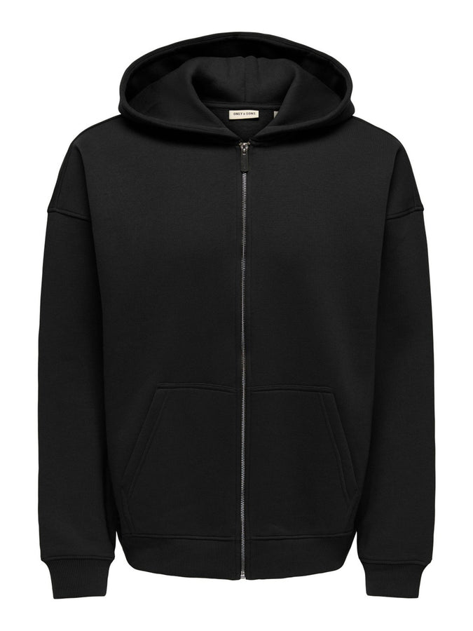 Only & Sons Ceres Zip Hoodie Fall 2026 | BLACK
