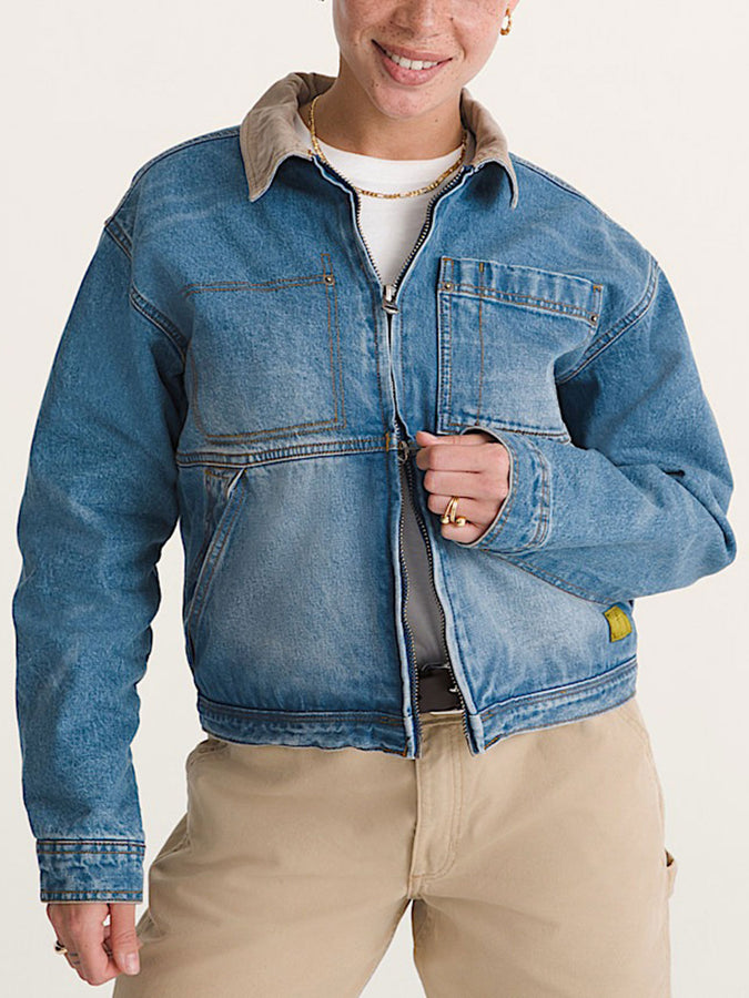 Vans Nicola Cropped Chore Denim Jacket Fall 2026 | DISTRESSED STONE (5EK)