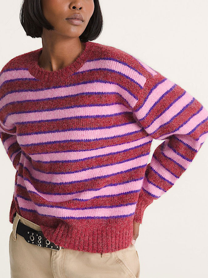 Vans Rollins Stripe Sweater Fall 2026 | POPPY EMBR/PURPL LICORCE (HCT)