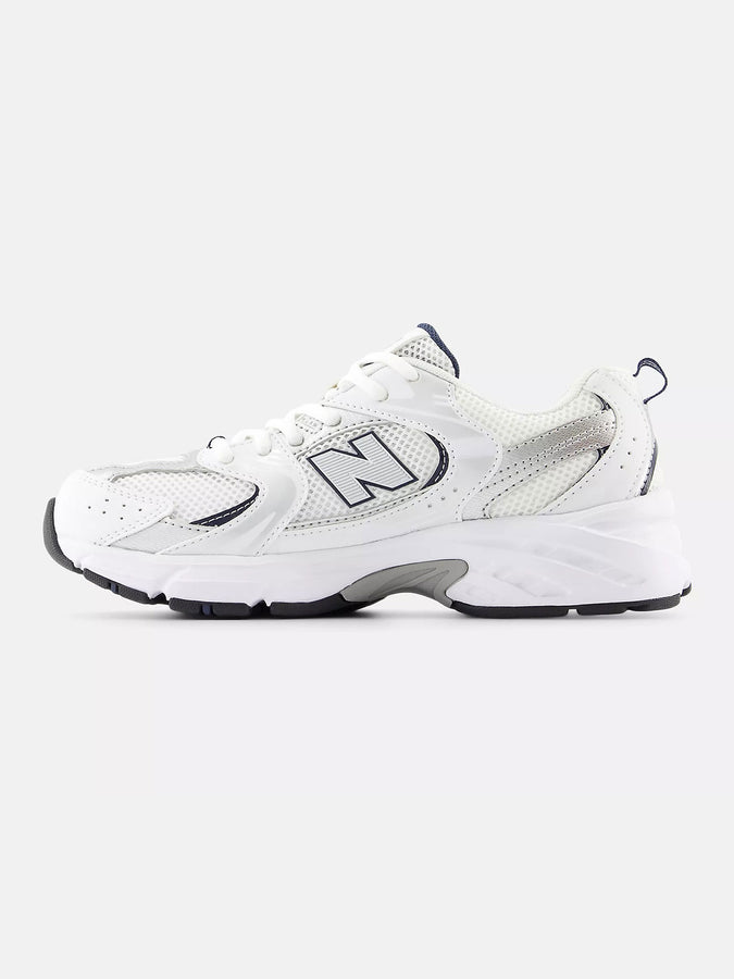 New Balance 530 White/Natural Indigo/Silver Metallic Shoes Fall 2026 | WHITE/NATURAL INDIGO/SLVR MTLC
