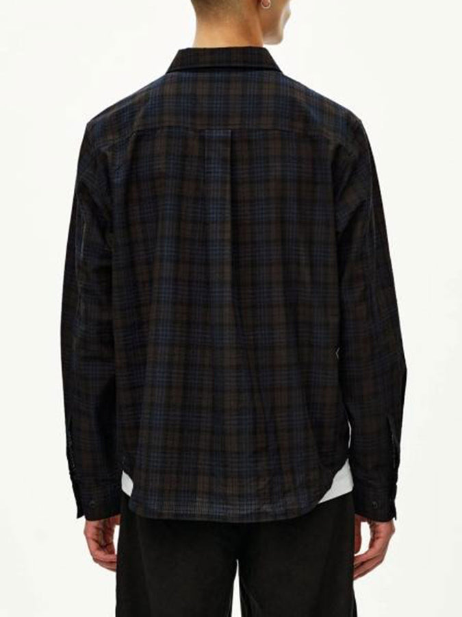 Pas Normal Studios Off-Race Seersucker Long Sleeve Buttondown Shirt Fall 2026 | DARK NAVY