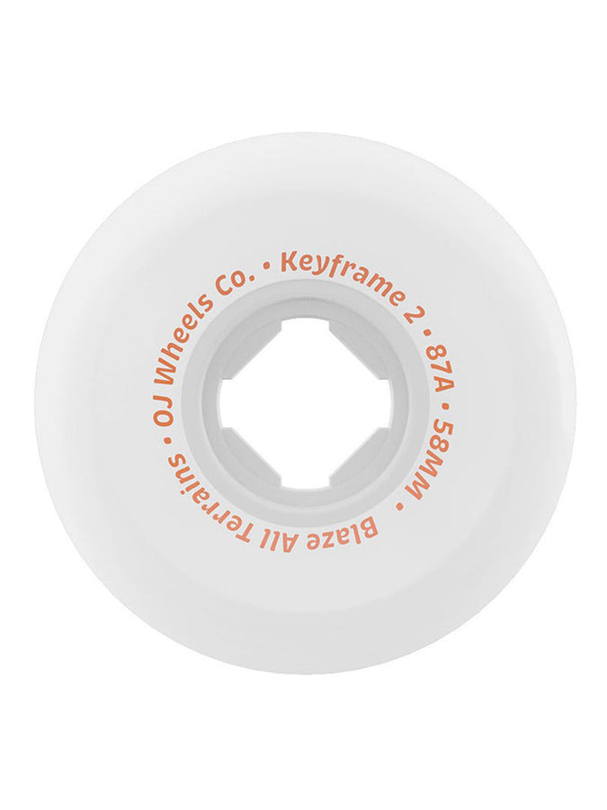 Oj's Keyframe 2 52mm Skateboard Wheels | WHITE
