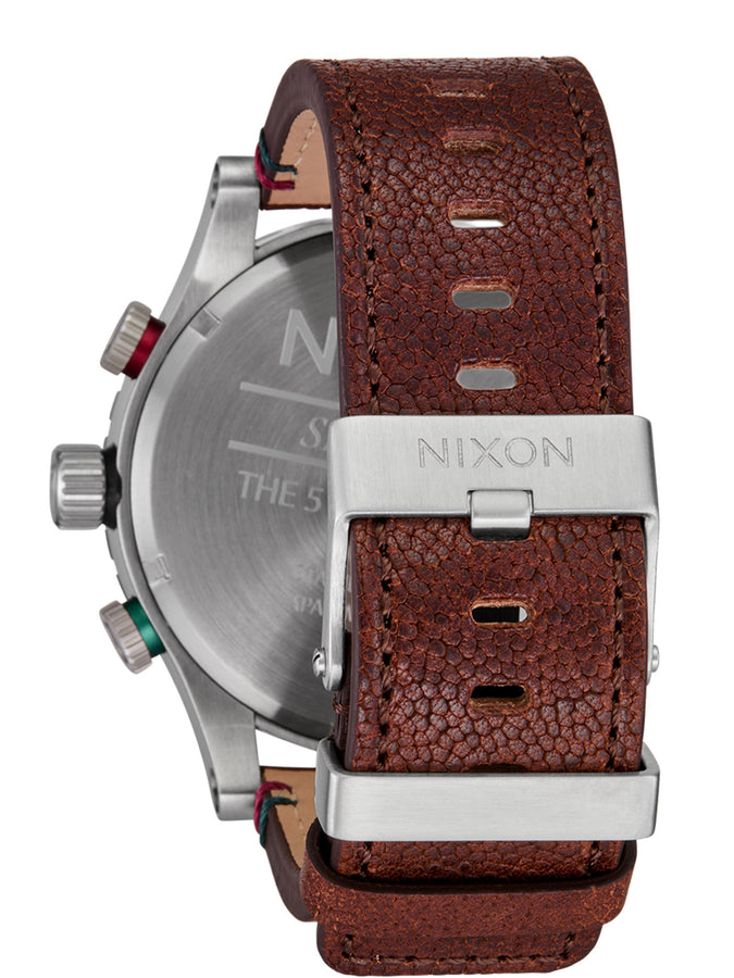 Nixon 51-30 Chrono Leather Silver/Rosewood/Chocolate Watch | SLVR/ROSEWOOD/CHOCOLATE (5341)