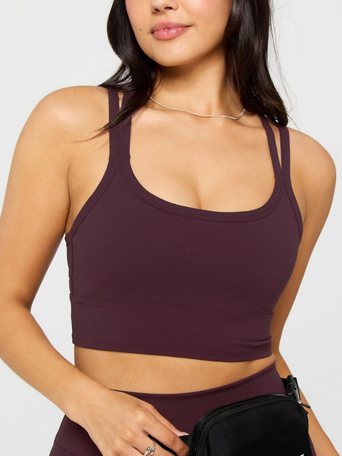 Fabletics Principal Longline Medium Impact Sport Bra Top Fall 2026 | OXBLOOD