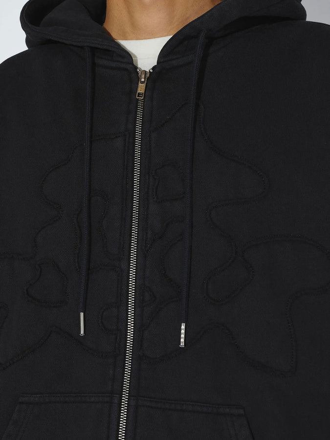 Dr. Denim Aiden Zip Hoodie Fall 2026 | WASHED BLACK PATCH (BN7)