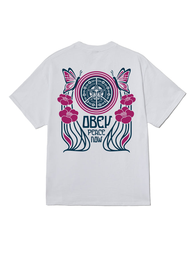 Obey Peace Now Butterflies T-Shirt Summer 2026 | WHITE (WHT)