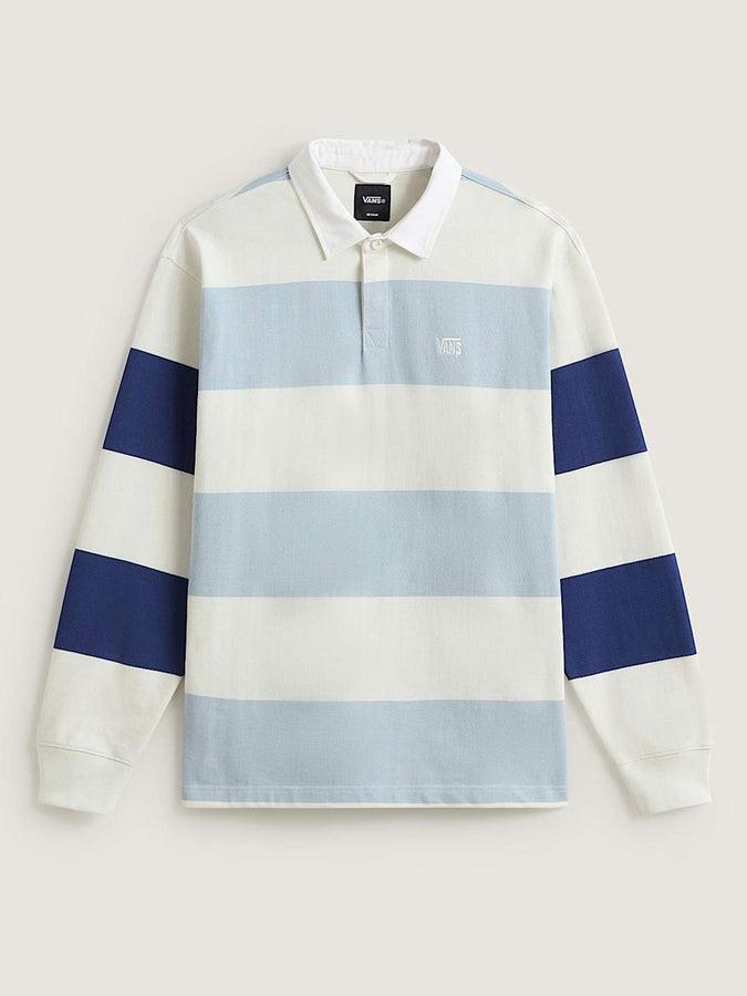Vans 2-Tone Stripe Ward Rugby Long Sleeve Polo Fall 2026 | MARSHMALLOW/SOFT SLATE (HV0)