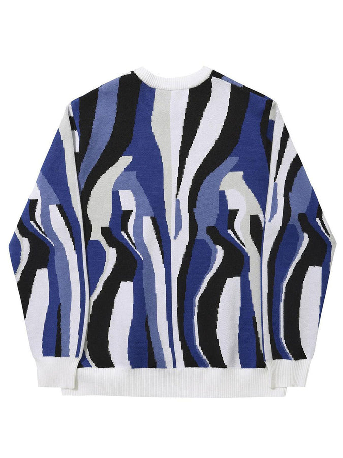 Hélas Irreel Knit Crewneck Sweatshirt Fall 2026 | BLUE MULTICO