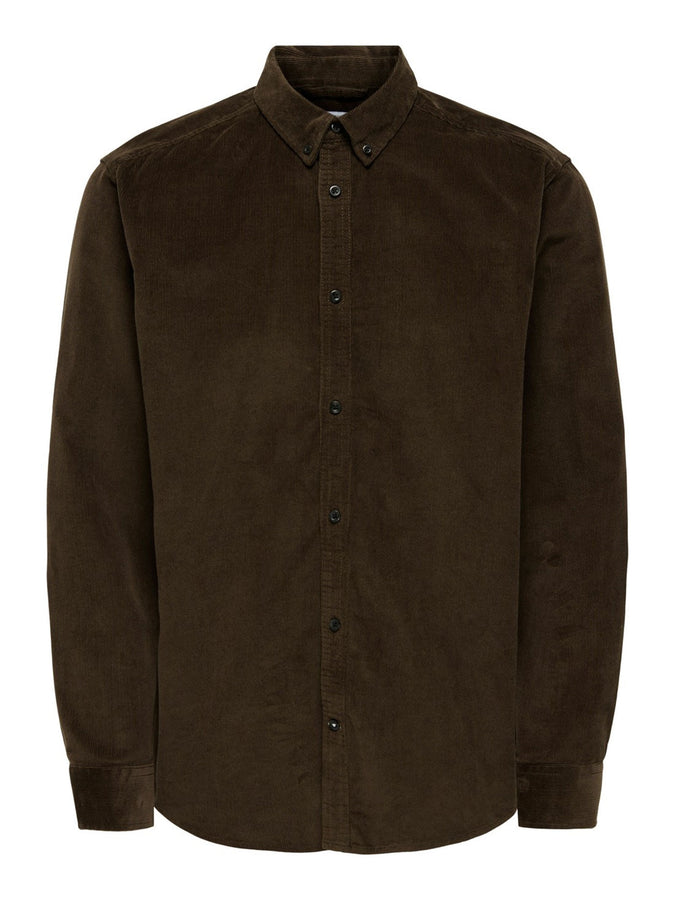 Only & Sons Michael Cord Long Sleeve Buttondown Shirt Fall 2026 | DEMITASSE