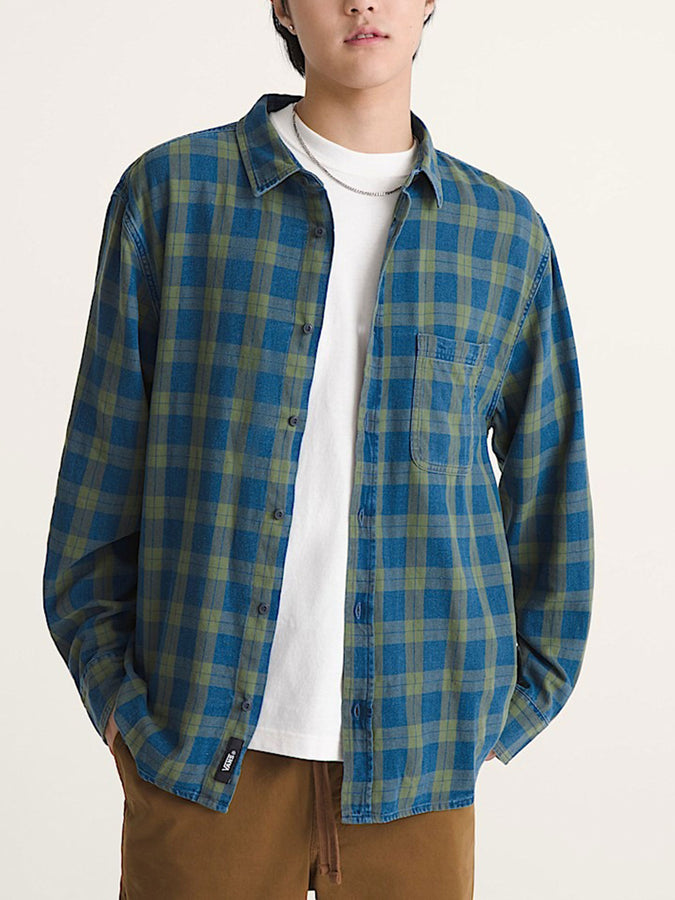 Vans Lawson Vintage Indigo Long Sleeve Buttondown Shirt Fall 2026 | GREEN BALSAM (GRK)