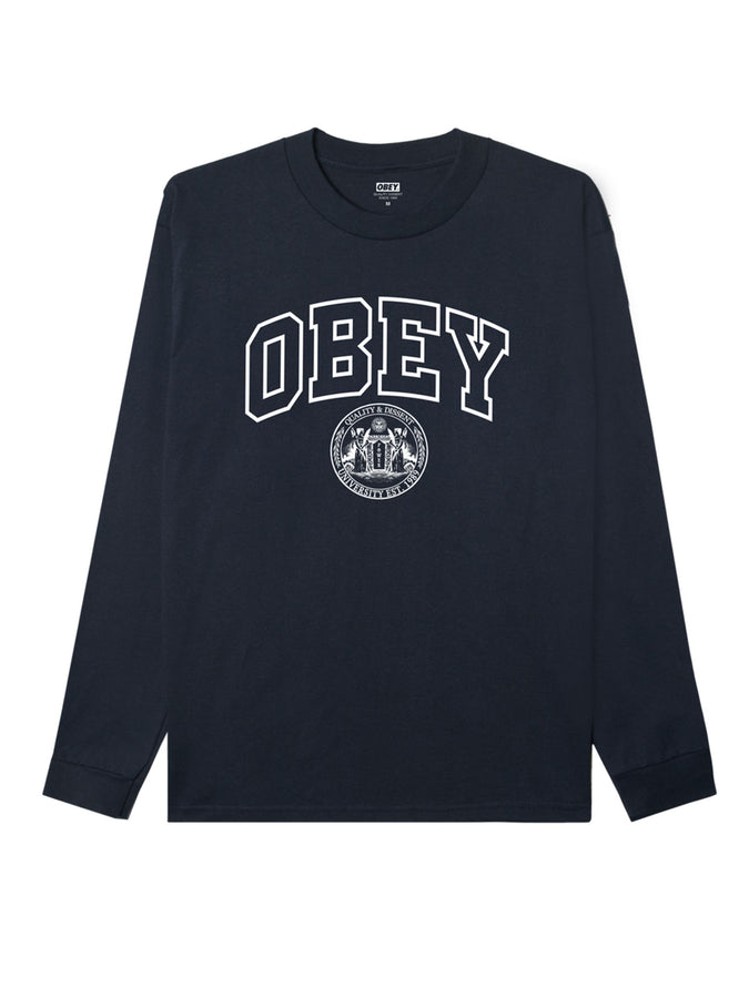 Obey University Long Sleeve Buttondown Shirt Summer 2026 | NAVY (NVY)
