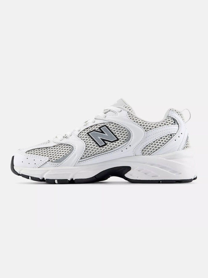 New Balance 530 White/Metallic Silver/Black Shoes Fall 2026 | WHITE/SILVER METALLIC/BLACK