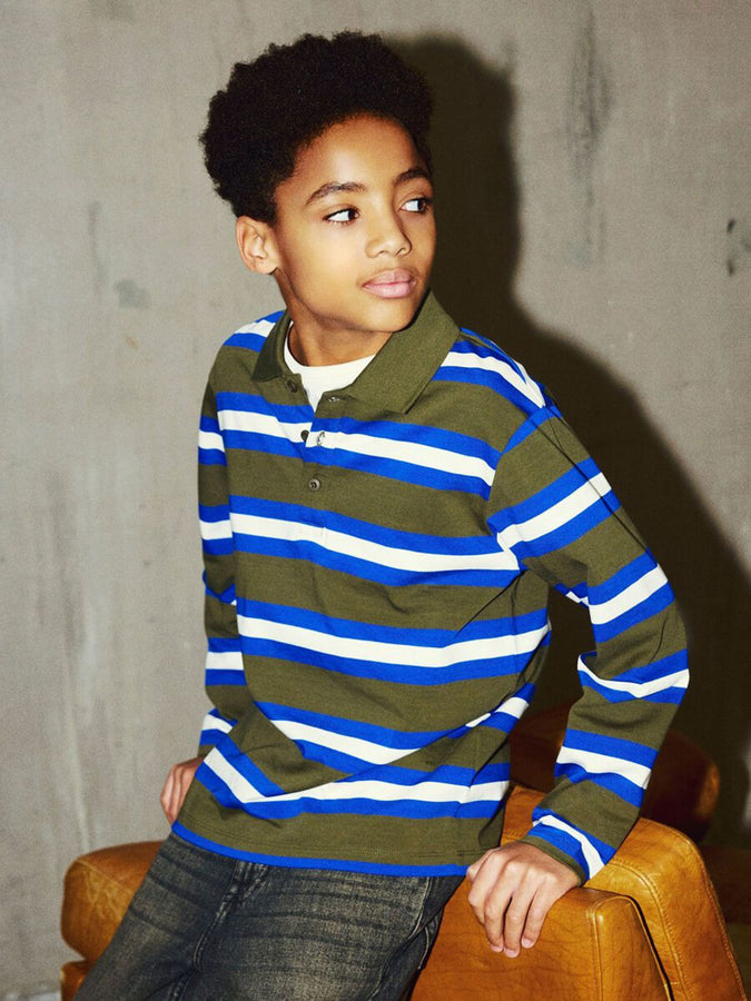 Name It Naftali Long Sleeve Polo Fall 2026 | OLIVE NIGHT