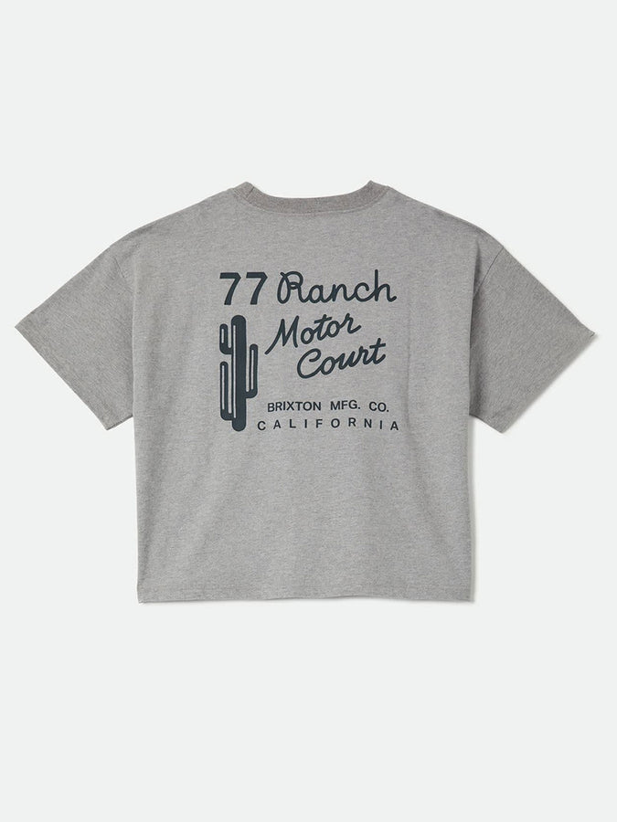 Brixton Ranch Motor Court Boxy Cropped T-Shirt Fall 2026 | HEATHER GREY