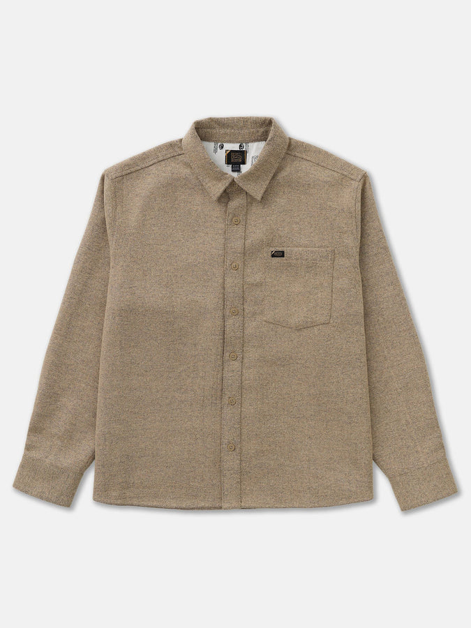 Rvca Dayshift Solid Flannel Long Sleeve Buttondown Shirt Fall 2026 | WHEAT (WHE)