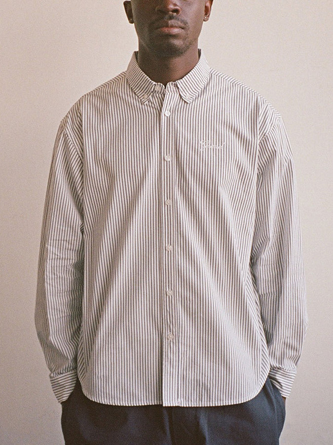 Grand Striped Poplin Long Sleeve Buttondown Shirt Spring 2026 | 