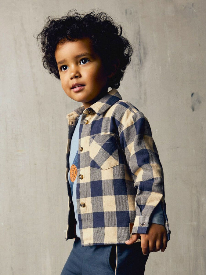 Name It Noriel Long Sleeve Buttondown Shirt Fall 2026 | OMBRE BLUE