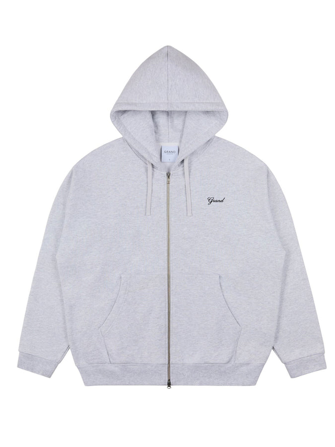 Grand Script Zip Hoodie Spring 2026 | ASH GREY