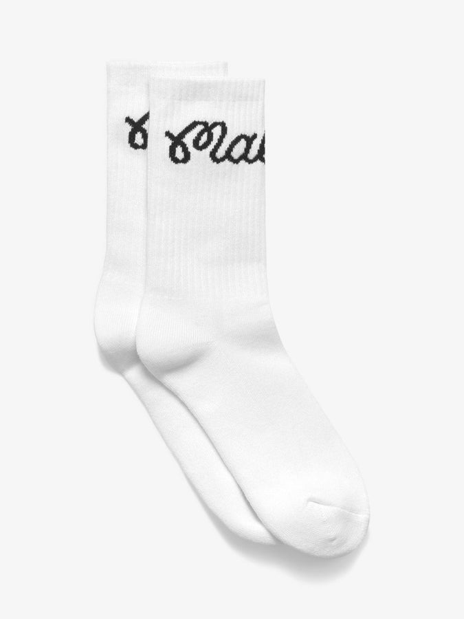 Malbon Bon Script Socks | WHITE