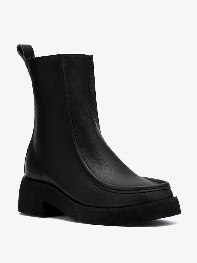 Clarks Effery Zip Black Leather Boots Fall 2026 | BLACK LEATHER