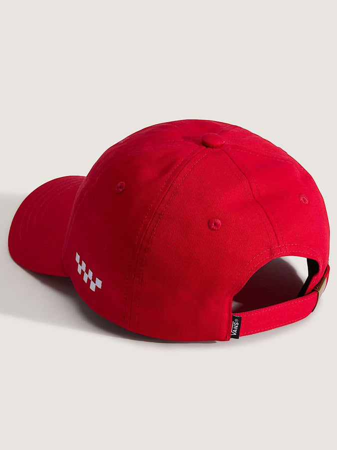 Vans Check Side Curved Bill Jockey Strapback Hat | RACING RED (IZQ)