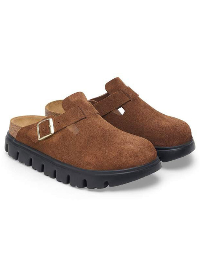 Birkenstock Boston Chunky Suede Dark Tea/Black Shoes Fall 2026 | DARK TEA