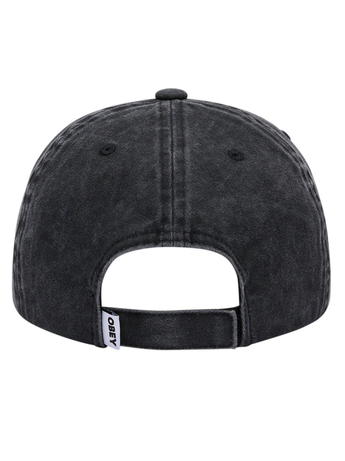 Obey Pigment Obey Label 6 Panel Strapback Hat | PIGMENT BLACK (BLK)