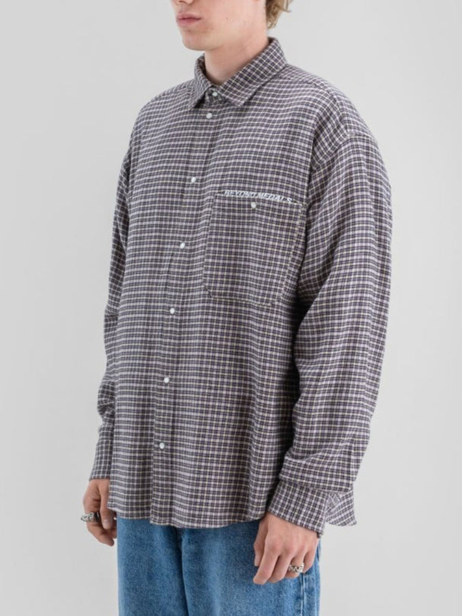 Beyond Medals Checkered Long Sleeve Buttondown Shirt Holiday 2026 | LIGHT BEIGE