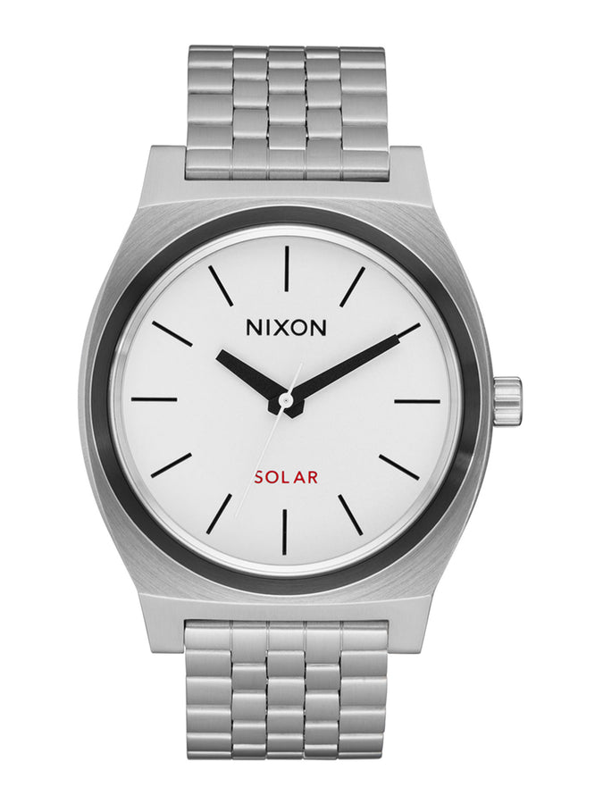 Nixon Time Teller Solar Silver/White Light Watch | SILVER/WHITE LUME (5371)