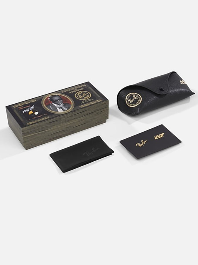 Ray Ban x Asap Rockey Mega Clubmaster Black On Gold /Dark Grey Sunglasses | BLACK ON GOLD/DARK GREY